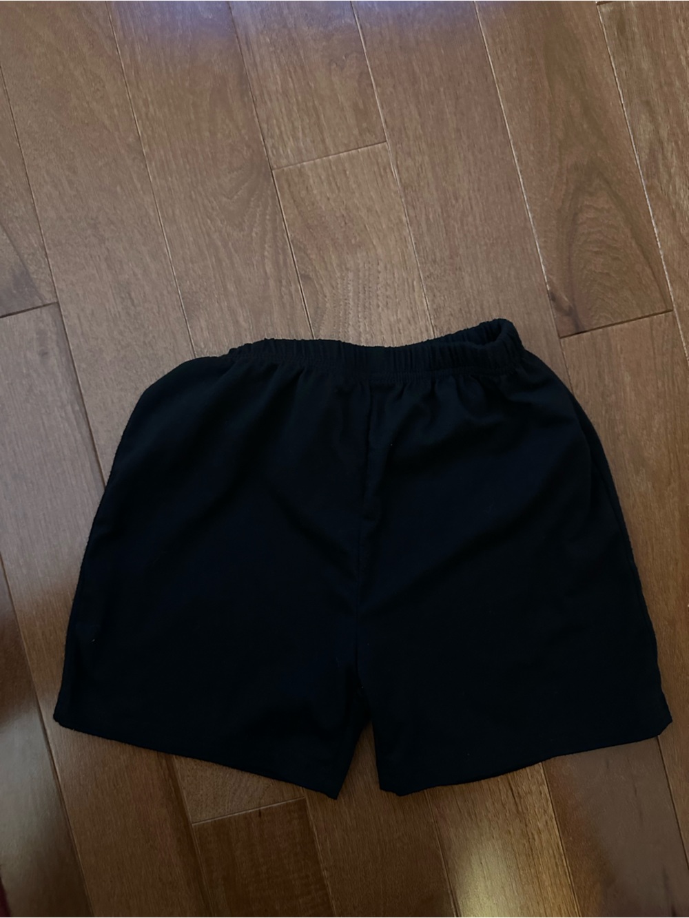 Kids Black Elastic-Waist Shorts - Picture 2 of 4